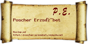 Poscher Erzsébet névjegykártya