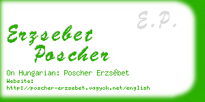 erzsebet poscher business card